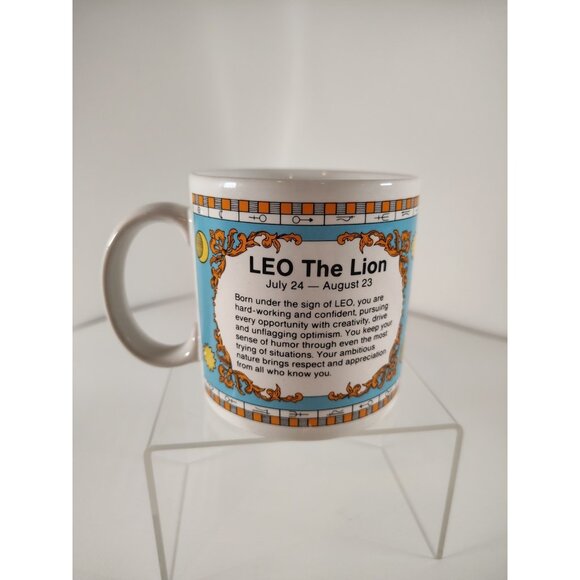 Vintage Leo Zodiak Lion Coffee Mug Lion Collection LEO August Birthday RUSS - Picture 1 of 5